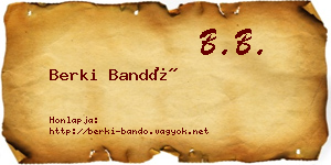 Berki Bandó névjegykártya